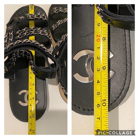 💓Sold💓Chanel Chain Plain Leather Sandals - Picture 10 of 11